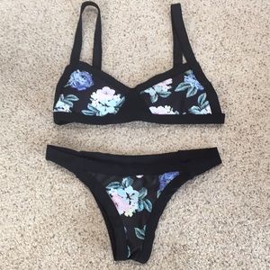Sexy black floral bikini